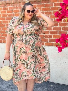 LANE BRYANT PALM PRINT DRESS
